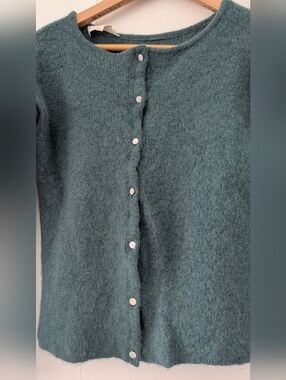 Sezane Teal Green Cardigan